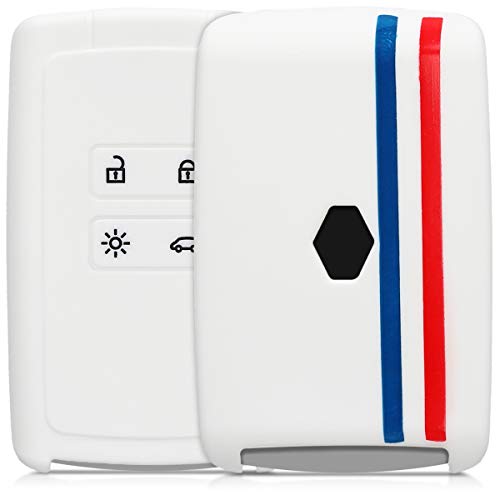 kwmobile Funda Compatible con Renault Llave de Coche Smart Key de 4 Botones (Solo Keyless Go) - Carcasa Protectora Suave de Silicona - Bandera Francesa kwmobile Funda Compatible con Renault Llave de Coche Smart Key de 4 Botones (Solo Keyless Go) - Carcasa Protectora Suave de Silicona - Bandera Francesa
