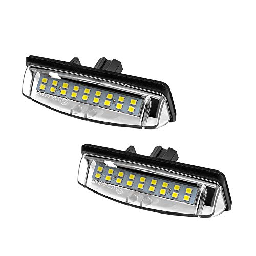 Safego Luz de matrícula LED para Coche Lámpara Número Placa Luces 2835 SMD 6000K Xenón Blanco para TO-YO-TA Prius LE-XUS Is200 MITSU-BISHI Grandis 2003 etc, 2 Piezas, 1 año de Garantía Safego Luz de matrícula LED para Coche Lámpara Número Placa Luces 2835 SMD 6000K Xenón Blanco para TO-YO-TA Prius LE-XUS Is200 MITSU-BISHI Grandis 2003 etc, 2 Piezas, 1 año de Garantía