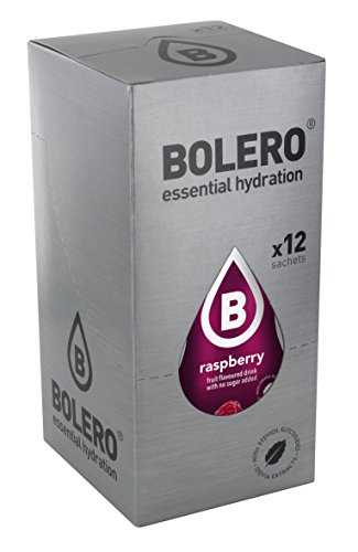 Bolero Bebida Instantánea sin Azúcar, Sabor Frambuesa - Paquete de 12 x 9 gr - Total: 108 gr