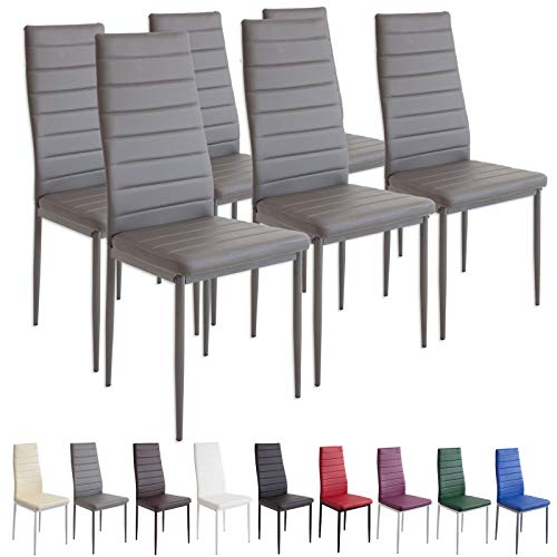 Albatros 2700 Milano Set de 6 sillas de Comedor, Gris Albatros 2700 Milano Set de 6 sillas de Comedor, Gris