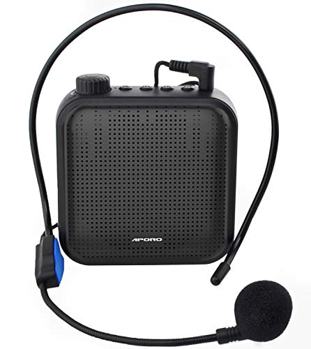 Amplificador de Voz, Sistema de PA Recargable de 12 Vatios (1200 mAh) con Micrófono con Cable para Profesores, Guía Turístico y más (Negro) Amplificador de Voz, Sistema de PA Recargable de 12 Vatios (1200 mAh) con Micrófono con Cable para Profesores, Guía Turístico y más (Negro)