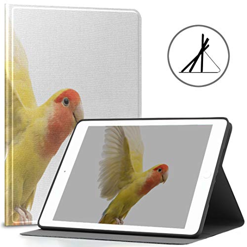 Funda para iPad de 9,7 Pulgadas, Lovebird Rosyfaced Flying Agapornis Roseicollis, Conocido Soporte Delgado, Carcasa Trasera rígida, Funda Protectora Inteligente con Reposo/Despertador automático