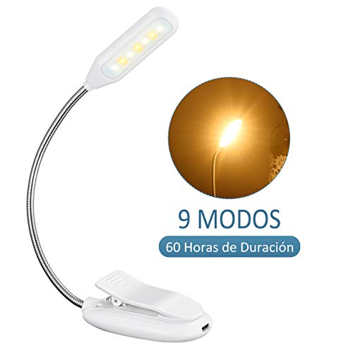 LITOM Luz de Lectura, Luz de Libro Recargable con 60H de Autonomía, 7 LED con 9 Modos de Luz, 360° Flexible Lampara de Lectura Pinza para Lectores Noche, E-Reader, Libro, PC y Tablet LITOM Luz de Lectura, Luz de Libro Recargable con 60H de Autonomía, 7 LED con 9 Modos de Luz, 360° Flexible Lampara de Lectura Pinza para Lectores Noche, E-Reader, Libro, PC y Tablet