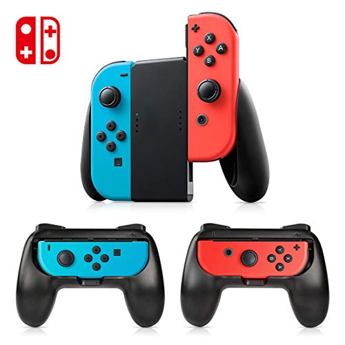 Tres mandos Kits, Timoom Kits de mandos para proteger JOY CON (Joy con no incluido en el paquete),Empuñaduras de control kit Grip,funda kits protección Mandos,kits para Mandos Switch