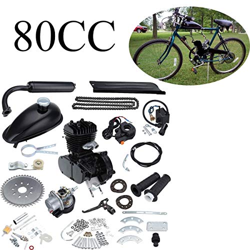 Ambienceo 80cc 2 ciclos de pedaleo Kit de conversión de bicicleta de gasolina para motor de gasolina para bicicleta motorizada negra Ambienceo 80cc 2 ciclos de pedaleo Kit de conversión de bicicleta de gasolina para motor de gasolina para bicicleta motorizada negra