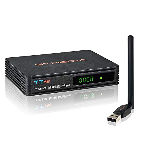 GT MEDIA TT Pro Decodificador TDT HD Terrestre Receptor de Cable TV Digital DVB-T/T2 DVB-C con Antena WiFi USB 1080P Full HD MPEG-2/4 H.265 HEVC Soporte PVR CCcam Newcam Youtube GT MEDIA TT Pro Decodificador TDT HD Terrestre Receptor de Cable TV Digital DVB-T/T2 DVB-C con Antena WiFi USB 1080P Full HD MPEG-2/4 H.265 HEVC Soporte PVR CCcam Newcam Youtube