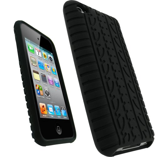 igadgitz U0672 Case Silicona Funda Neumático Compatible con Apple iPod Touch de 4ª Generación - Negro