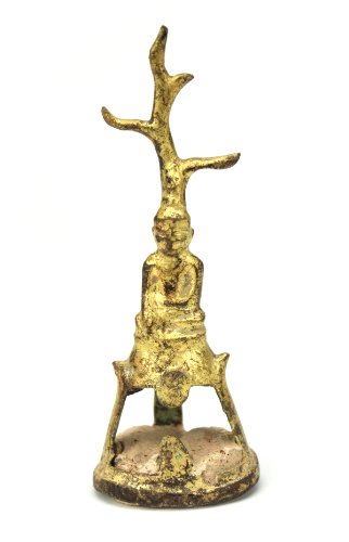 Lanna antiguo birmano antiguedades bronce dorado figura de Buda sentado, Siglo 18 y 19