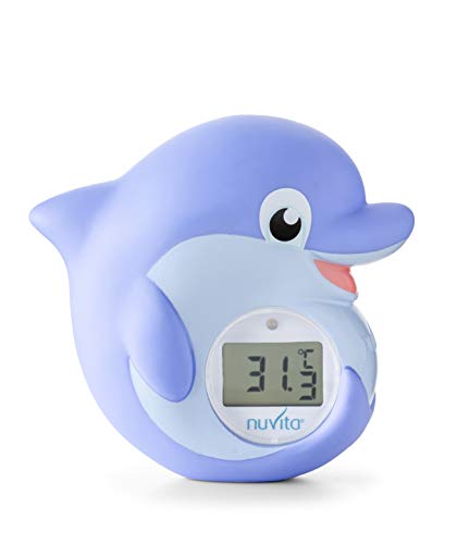 Nuvita 1006 Termometro Baño Bebe - Termometro Digital Habitacion y Agua con Alarma LED Rojo Caliente | Azul Frío - Juguetes Bañera Certificado EN71 - Marca Europea - Delfín Azul Nuvita 1006 Termometro Baño Bebe - Termometro Digital Habitacion y Agua con Alarma LED Rojo Caliente | Azul Frío - Juguetes Bañera Certificado EN71 - Marca Europea - Delfín Azul