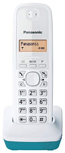 Panasonic KX-TG1611 - Teléfono fijo inalámbrico (LCD, identificador de llamadas, agenda de 50 números, tecla de navegación, alarma, reloj), color azul
