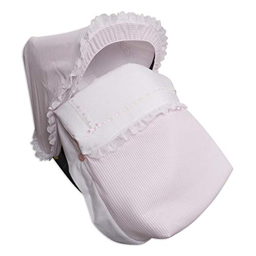 Babyline Saco Grupo 0 Con Capota Y Cubre Arnés Line Rosa - Sacos para dormir, niñas