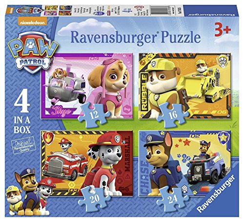 Ravensburger Paw Patrol - 4 puzzle en una caja, 12-16-20-24 piezas, para niños 3+ años (7033) Ravensburger Paw Patrol - 4 puzzle en una caja, 12-16-20-24 piezas, para niños 3+ años (7033)