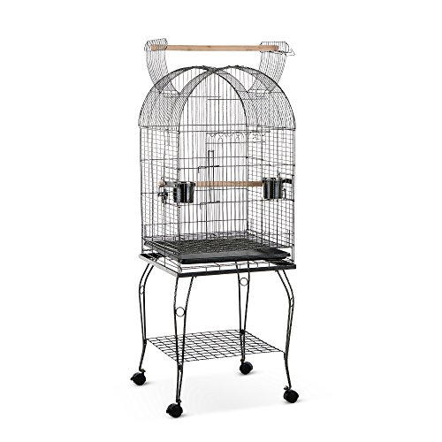 iKayaa Jaula de Metal para P¨¢jaro Mascotas con Taz¨®n de Acero Inoxidable + Ruedas Bloqueables¡ iKayaa Jaula de Metal para P¨¢jaro Mascotas con Taz¨®n de Acero Inoxidable + Ruedas Bloqueables¡