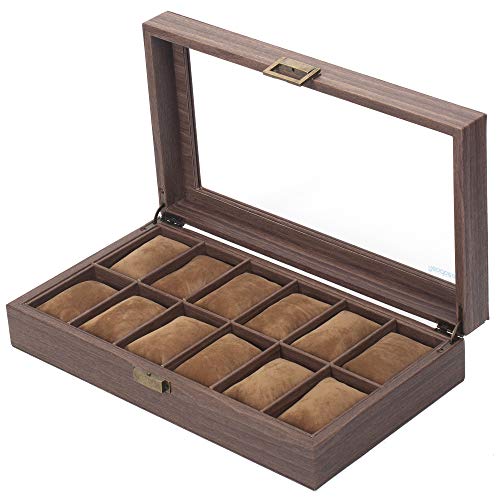 READAEER Caja para Relojes con 12 Compartimentos READAEER Caja para Relojes con 12 Compartimentos
