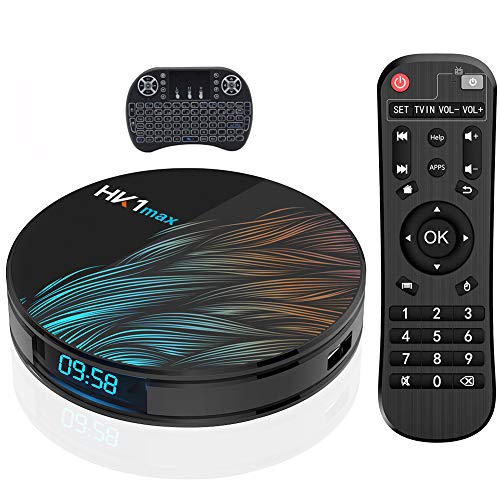 TV Box, HK1 MAX RK3318 Quad-Core Android 10.0 TV Box con Mini Teclado Inalámbrico 4GB RAM/32GB ROM Soporte 2.4Ghz/5.0 GHz WiFi Bluetooth 4.0/4K/3D/TV Box