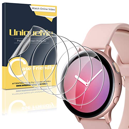 UniqueMe [5 Pack] Protector de Pantalla para Samsung Galaxy Watch Active 2 40mm, [Flexible] Película Transparente de Burbuja de TPU Huella Digital Disponible Suave