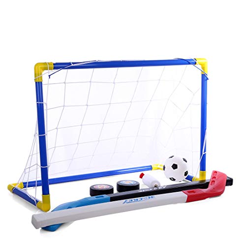 Febelle Portería de fútbol para niños, Juego de Discos de Hockey sobre Hielo Net Goal 2-en-1 para niños para Patio Interior al Aire Libre para niños Febelle Portería de fútbol para niños, Juego de Discos de Hockey sobre Hielo Net Goal 2-en-1 para niños para Patio Interior al Aire Libre para niños