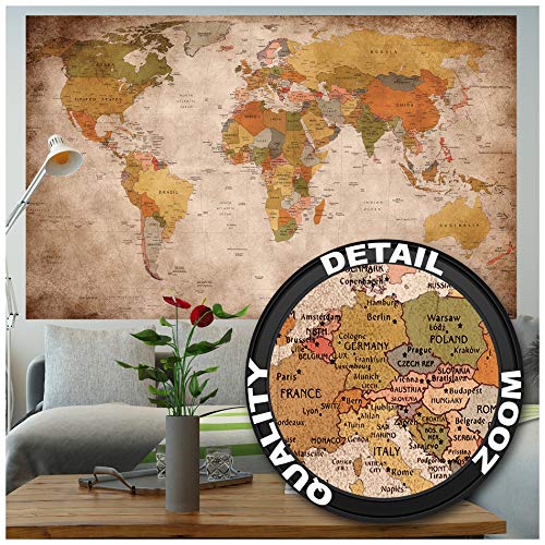 GREAT ART XXL Póster – Retro Mapa del Mundo – Mural Estilo Usado Mundial Continente Atlas Mundial Antiguo Lóbulo Geógrafia Cartel De La Pared Y Decoración Imagen (140 X 100 Cm) GREAT ART XXL Póster – Retro Mapa del Mundo – Mural Estilo Usado Mundial Continente Atlas Mundial Antiguo Lóbulo Geógrafia Cartel De La Pared Y Decoración Imagen (140 X 100 Cm)