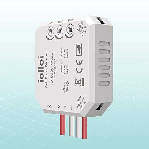 Interruptor regulador de intensidad empotrado, máx. Foco halógeno LED de 250 W, 400 W, con interruptor de atenuación universal, adecuado para dos tensiones, transformadores y lámparas diferentes Interruptor regulador de intensidad empotrado, máx. Foco halógeno LED de 250 W, 400 W, con interruptor de atenuación universal, adecuado para dos tensiones, transformadores y lámparas diferentes