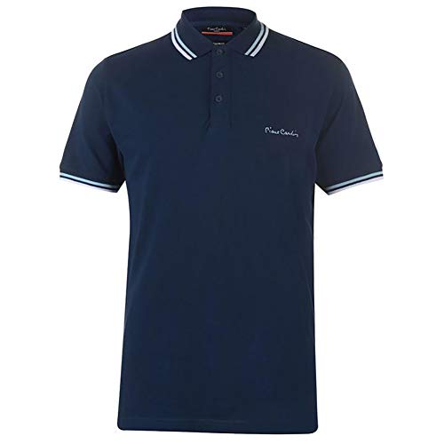 Pierre Cardin - Polo de corte clásico para hombre, con franja en el cuello y las mangas Multicolor azul marino XL