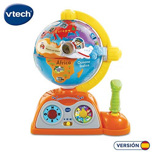 VTech - Globo multiaventuras, infantil interactivo que enseña geografía, continentes, océanos y monumentos, idiomas, animales y música (80-197822) , color/modelo surtido