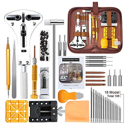 Kit de Reparación de Relojes,E·Durable Herramientas de Reloj, con Abridor de Repara Pulsera de Reloj 52mm Ajustar Correa, Cambiar Pilas Kit de Reparación de Relojes,E·Durable Herramientas de Reloj, con Abridor de Repara Pulsera de Reloj 52mm Ajustar Correa, Cambiar Pilas