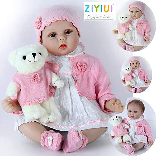 ZIYIUI Muñecas Bebé 22 Pulgadas 55 cm Reborn Baby Dolls Suave Silicona Recién Nacido Niña Niño Juguete Renacer Muñeca certificación EN71