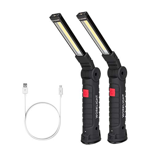 Coquimbo Linterna Taller Led Recargable, Talla Grande 360°Rotate 5 Modos lámpara de Inspección, LED Portátil Linterna con Base Magnética y Gancho (2 piezas) (Big, Negro) Coquimbo Linterna Taller Led Recargable, Talla Grande 360°Rotate 5 Modos lámpara de Inspección, LED Portátil Linterna con Base Magnética y Gancho (2 piezas) (Big, Negro)