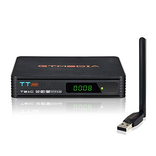 Receptores de TDT Decodificador Digital Terrestre - GT MEDIA TT Pro Sintonizador DVB-T2 & DVB-Cable con Antenna WiFi, Soporte USB 1080P/ H.265 Youtube PVR LCN EPG Timeshift Dolby Receptores de TDT Decodificador Digital Terrestre - GT MEDIA TT Pro Sintonizador DVB-T2 & DVB-Cable con Antenna WiFi, Soporte USB 1080P/ H.265 Youtube PVR LCN EPG Timeshift Dolby