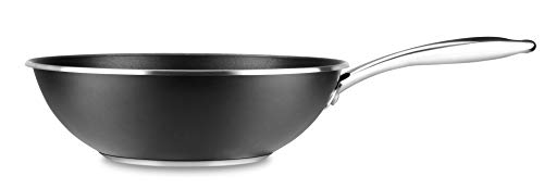 Wok MAGEFESA Prisma. Wok Fabricado en Acero Inoxidable 18/10, Antiadherente Triple Capa, Apta para Todo Tipo de Cocina, INDUCCIÓN. Fácil Limpieza. Apto para lavavajillas y Horno. (Wok, 28_cm)