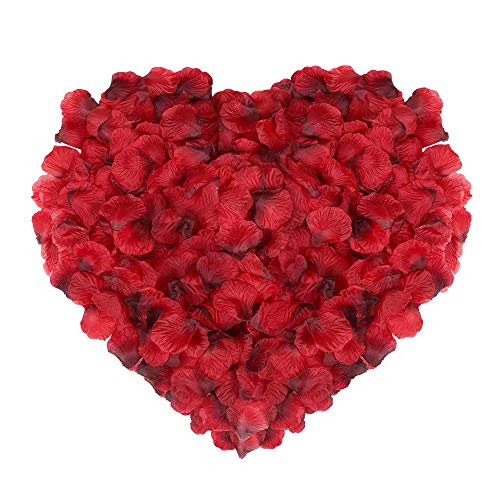Naler 2000 piezas de pétalos de rosa de seda artificial rojos para el día de San Valentín, proponer, flores de boda, confeti, dispersión de mesa Naler 2000 piezas de pétalos de rosa de seda artificial rojos para el día de San Valentín, proponer, flores de boda, confeti, dispersión de mesa