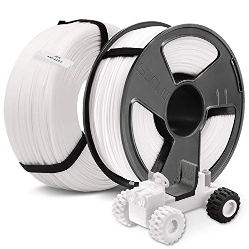 PLA Impresora 3D Filament, SUNLU PLA Filament 1.75mm, PLA MasterSpool Filament 2KG PLA White+White, 1KG Spool