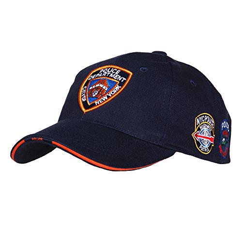 Fostex NYPD - Gorra de béisbol con 7 insignias bordadas, color azul marino