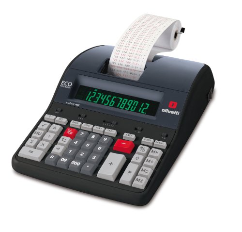 Olivetti LOGOS 902 - Calculadora sobremesa impresión con 12 dígitos y pantalla LCD