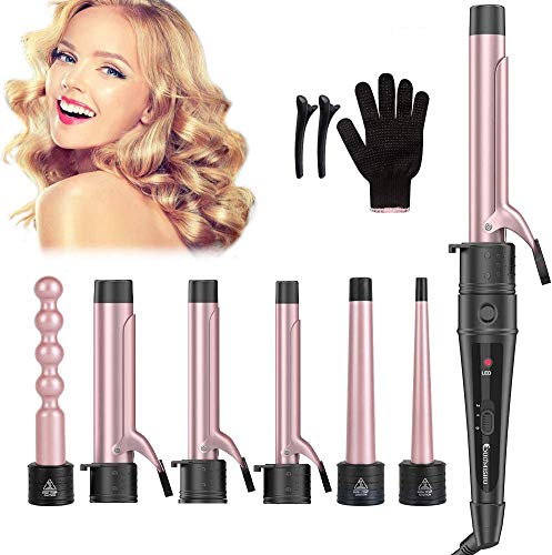 Rizador de Pelo 6 en 1, Rizadora Pelo Profesional Multifuncional Barras de Iones de Cerámica de Turmalina Kit Temperatura Ajustable Calentamiento Rápido Adecuado para Todo Tipo de Pelo No Daña Pelo Rizador de Pelo 6 en 1, Rizadora Pelo Profesional Multifuncional Barras de Iones de Cerámica de Turmalina Kit Temperatura Ajustable Calentamiento Rápido Adecuado para Todo Tipo de Pelo No Daña Pelo