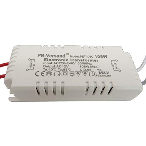 Transformador LED mini 1-70 W 12 V ~ AC – Transformador – Transformador de alto rendimiento para focos G4, GU5.3, MR16, MR11 y más (60 W)