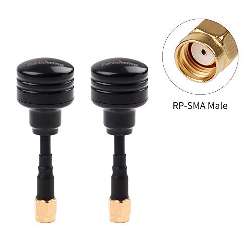 2pcs Mini Seta FPV Antena 5.8G 3dBi Super Mini FPV Antena RP-SMA Macho para RC FPV Drone FPV Gafas FPV Transmisor Negro