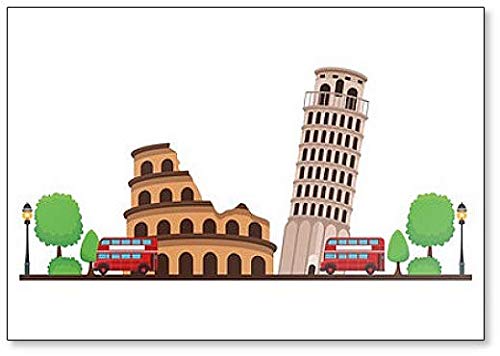 Imán para nevera con ilustración de paisajes romanos Imán para nevera con ilustración de paisajes romanos