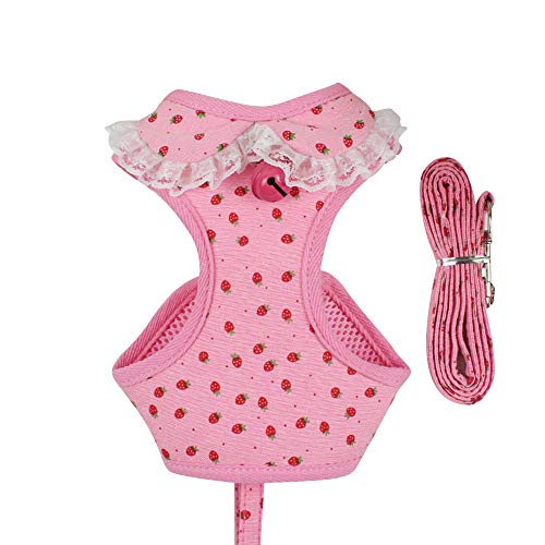 PET SPPTIES Arnés de Perro pequeño Arnés de Gato Chaleco Ajustable para Cachorros, pequeño, Gatos, Mascotas pequeñas PS025 (S, Pink Strawberry) PET SPPTIES Arnés de Perro pequeño Arnés de Gato Chaleco Ajustable para Cachorros, pequeño, Gatos, Mascotas pequeñas PS025 (S, Pink Strawberry)
