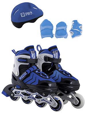 Calma Dragon Patines en Linea Ajustables, Profesionales para Adultos y Niños, con Protección incluida, 4 Ruedas, Skates (Azul, M)