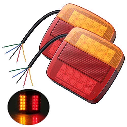 AUTOUTLET Luz Trasera para Remolque, 2 Luz de Matrícula 12 V, 2 Unidas LED Trasera Rojo y Ámbar Mutil-función Camión de Remolque con E mark, Compatible con Camión Van Caravana. AUTOUTLET Luz Trasera para Remolque, 2 Luz de Matrícula 12 V, 2 Unidas LED Trasera Rojo y Ámbar Mutil-función Camión de Remolque con E mark, Compatible con Camión Van Caravana.