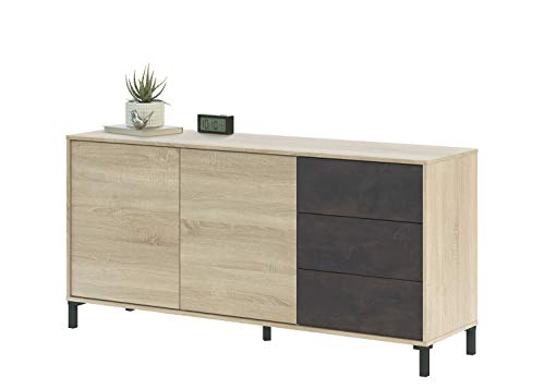 Mobelcenter - Mueble Aparador Brooklyn - Aparador Moderno - Aparador diseño Industrial - Aparador Roble Canadian y Óxido - Medidas: Alto: 74 cm x Ancho: 154 cm x Fondo: 41 cm (Aparador) - 1095 Mobelcenter - Mueble Aparador Brooklyn - Aparador Moderno - Aparador diseño Industrial - Aparador Roble Canadian y Óxido - Medidas: Alto: 74 cm x Ancho: 154 cm x Fondo: 41 cm (Aparador) - 1095