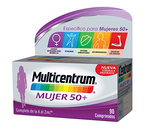Multicentrum Mujer 50+, Complemento Alimenticio con 13 Vitaminas y 11 Minerales, para Mujeres a partir de los 50 años - 90 Comprimidos