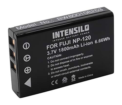 INTENSILO batería Li-Ion 1800mAh (3.6V) para cámara de vídeo, videocámara, actioncam Toshiba Camileo H30, X100, X100 HD como PX1657, PX1657E-1BRS.
