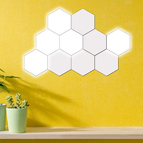 Duokon DIY Luces de decoración de Pared Innovadora Forma Hexagonal Mood Night Light Lámpara de Ambiente doméstico para Dormitorio Decoración de Sala de Estar 100V-240V(7 Lights)