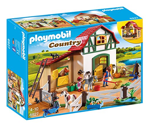 PLAYMOBIL Country Granja de Ponis con muchos Animales y Pajar, A partir de 4 años (6927)