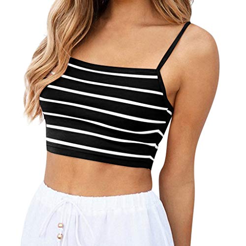 POLP Crop Top Camiseta sin Mangas para Mujer Camiseta de Tirantes de Rayas Ejercicio y Fitness Tank Tops de Mallas y Bodies XS/S/M/L/XL POLP Crop Top Camiseta sin Mangas para Mujer Camiseta de Tirantes de Rayas Ejercicio y Fitness Tank Tops de Mallas y Bodies XS/S/M/L/XL