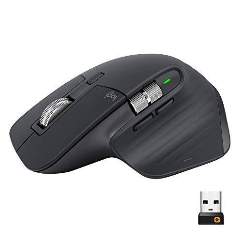 Logitech MX Master 3 Ratón Inalámbrico, Receptor USB, Bluetooth/2.4GHz, Desplazamiento Rápido, Seguimiento 4000 DPI en Cualquier Superficie, 7 Botones, Recargable,PC/Mac/Portátil/iPadOS,Gris oscuro Logitech MX Master 3 Ratón Inalámbrico, Receptor USB, Bluetooth/2.4GHz, Desplazamiento Rápido, Seguimiento 4000 DPI en Cualquier Superficie, 7 Botones, Recargable,PC/Mac/Portátil/iPadOS,Gris oscuro