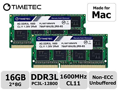 Timetec Hynix IC Apple 16GB Kit (2x8GB) DDR3 1600MHz PC3-12800 SODIMM Memory Upgrade For MacBook Pro, iMac, Mac mini/ Server Timetec Hynix IC Apple 16GB Kit (2x8GB) DDR3 1600MHz PC3-12800 SODIMM Memory Upgrade For MacBook Pro, iMac, Mac mini/ Server