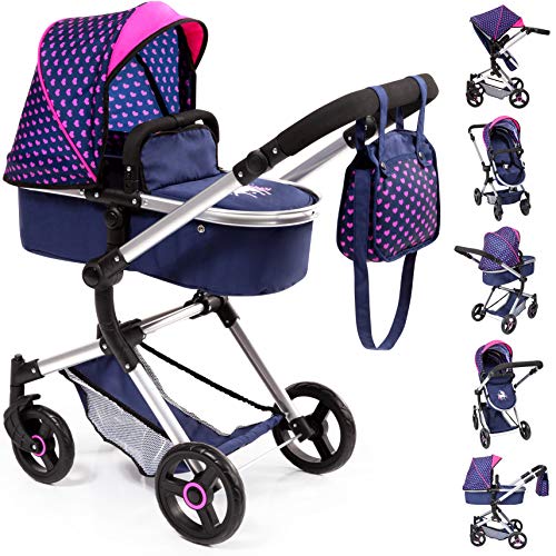 Bayer Design 18454AA Cochecito de Muñecas "Neo Vario" Con Bolso Cambiador, Convertible, Plegable, Azul / Rosa Bayer Design 18454AA Cochecito de Muñecas "Neo Vario" Con Bolso Cambiador, Convertible, Plegable, Azul / Rosa